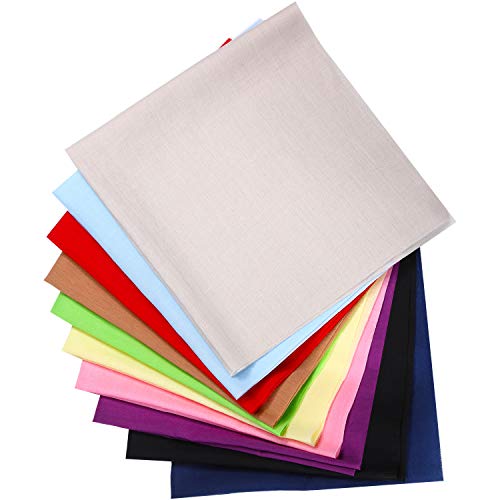 10 Piezas Telas de Algodón Sólido de 20 x 20 Pulgadas Patchwork de Tela Multicolor Paquete de Cuadros Mixtos de Algodón Tela de Acolchado Artesanal de Bricolaje para Manualidad Bricolaje