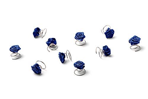 10 Rose en horquilla en espiral - Accesorios nupciales del pelo - Azul