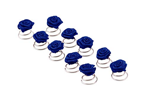 10 Rose en horquilla en espiral - Accesorios nupciales del pelo - Azul