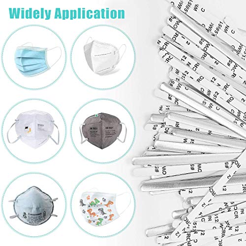 100 tiras de aluminio para puente de nariz, 90 mm, tiras de aluminio para la nariz, autoadhesivo de metal plano para la nariz, soporte para puente de la nariz, alambre para costura y manualidades