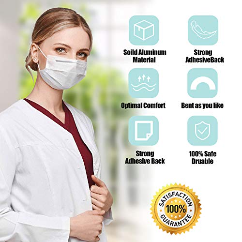 100 tiras de aluminio para puente de nariz, 90 mm, tiras de aluminio para la nariz, autoadhesivo de metal plano para la nariz, soporte para puente de la nariz, alambre para costura y manualidades