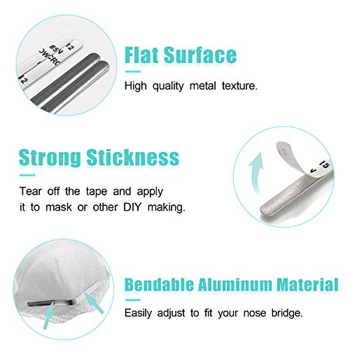 100 tiras de aluminio para puente de nariz, 90 mm, tiras de aluminio para la nariz, autoadhesivo de metal plano para la nariz, soporte para puente de la nariz, alambre para costura y manualidades