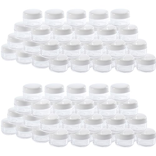 100 Unidades 5g Botellas Contenedores Vacías Cajitas Botes Jarras Tarros Plásticos de Viaje Muestra de Cosmético Maquillaje Crema Líquido Polvos Sombras de Ojos Arenas