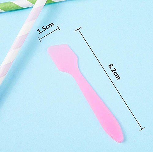 100 unidades de longitud de 3,2 pulgadas desechables de plástico cosmético crema loción cuchara de maquillaje espátula palo facial máscara cuchara para mezclar y muestreo DIY herramienta de belleza