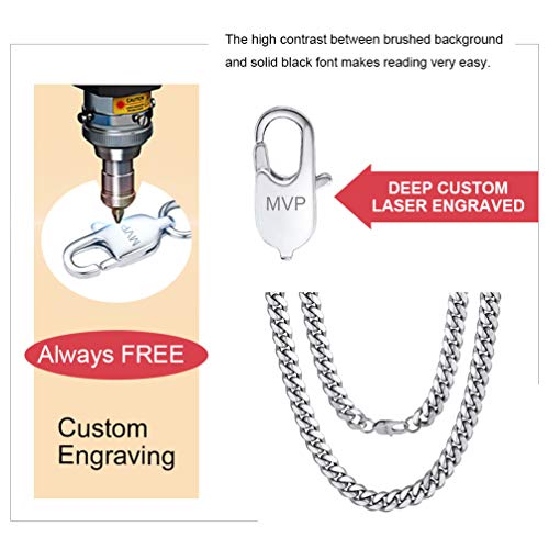 10mm Ancho 24 Pulgadas Longitud Joyería Típica Europea Hombre Mujer Acero Inoxidable Cadena Curb Cubano Miami Gruesa Brillo Veneciana Grabado Gratis