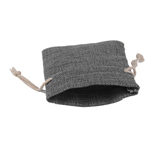 10pcs Bolsas de Regalo Saco de Joyas Yute Cordón para Boda -Gris