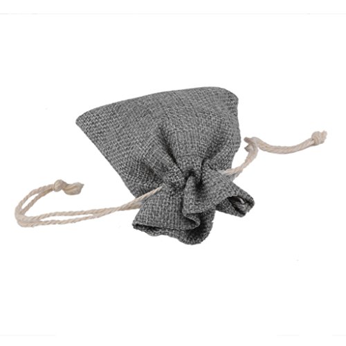 10pcs Bolsas de Regalo Saco de Joyas Yute Cordón para Boda -Gris
