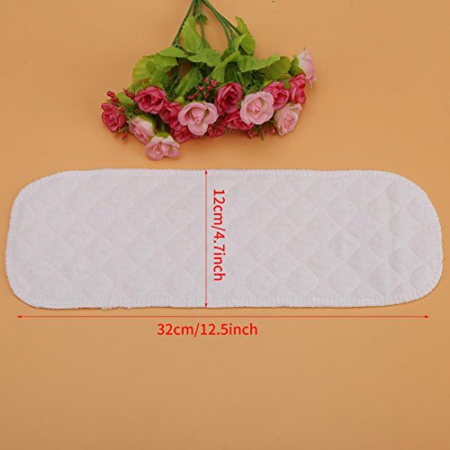 10pcs Pañales De Tela De Algodón Lavable Pañales Reutilizables De Alta Absorbencia Suave y Seguro Inserta Revestimientos En Todas Las Pieles Recién Nacidos Bebés Pequeños Recién(Insertar 3 Capas)