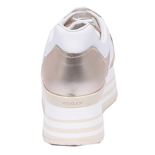 1132J Sneaker Donna Platinum/White HOGAN H283 Mirror-Like Effect Shoe Woman [38.5]