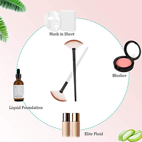 12 brochas profesionales de maquillaje de abanico, cepillos de ventilador ultrafinos, cepillos de maquillaje de mango largo, cepillos de contorno femenino, herramientas de maquillaje