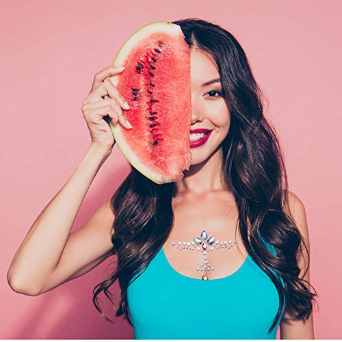 12 Juegos Pegatinas Cara Joyas Sirena Cara Gems Pegatinas Festival, Rhinestone Cara Joyas Festival del Ttatuaje Ojos Halloween Frontal Pegatina Facial