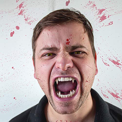 12 Pares Dientes de Vampiro de Halloween Colmillos de Vampiro Dentaduras Falsas de Disfraz para Suministros de Fiesta de Disfraces de Halloween (13 mm, 15 mm, 17 mm, 19 mm)