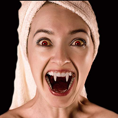 12 Pares Dientes de Vampiro de Halloween Colmillos de Vampiro Dentaduras Falsas de Disfraz para Suministros de Fiesta de Disfraces de Halloween (13 mm, 15 mm, 17 mm, 19 mm)