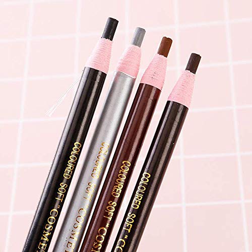 12 Pcs LáPiz de Cejas PortáTil Impermeable,LáPices de Cejas Negro,Pull Cord Peel-Off Eyebrow Pencil Tattoo Tattoo Makeup for Marking,Filling and Outlining,Delinea FáCilmente Una Forma de Ceja Natural