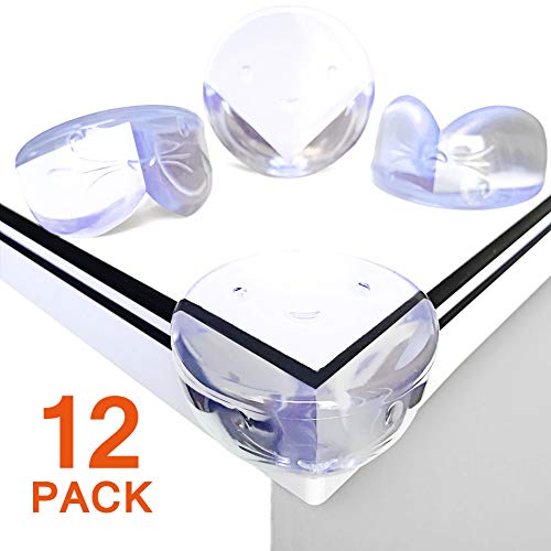 [12 Piezas-Grande]Protectores de Esquinas para Bebes y Niños,Canwn Transparente Suave Portectores de Seguridad para Mesas Esquina y Aualquier Tipo de Muebles Forma Redondeada Anti-colisión Esquineras