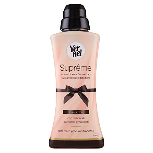 12 Suavizante concentrado de Vernel Supreme Romance, 600 ml, perfume francés.