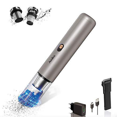 13000 Pa】 Aspiradora de mano sin bolsa para coche y casa, Mini aspiradora con filtro de acero inoxidable y HEPA (aleación de aluminio).