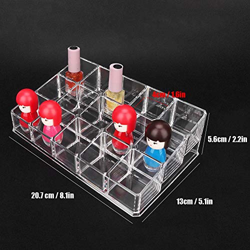 15 rejillas Soporte de exhibición de esmalte de uñas Lápiz labial Caja de almacenamiento de cosméticos Organizador Herramienta de maquillaje Estante de exhibición de cosméticos para