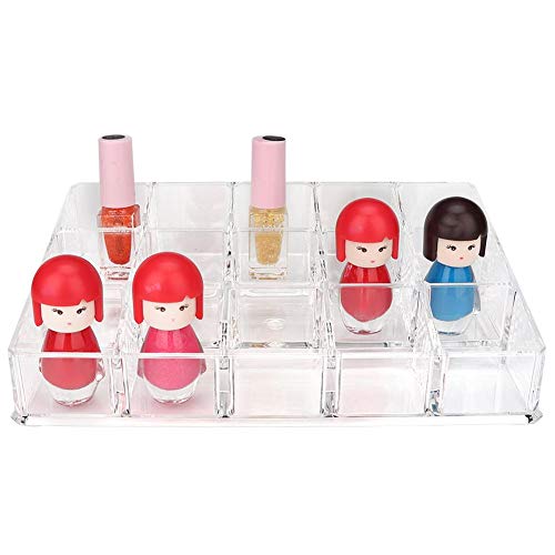15 rejillas Soporte de exhibición de esmalte de uñas Lápiz labial Caja de almacenamiento de cosméticos Organizador Herramienta de maquillaje Estante de exhibición de cosméticos para