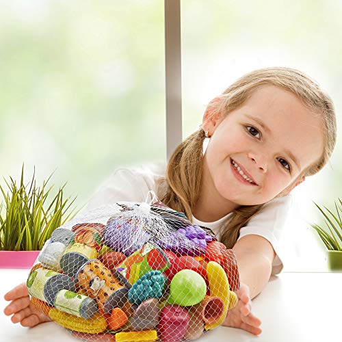 150 Juguetes de Comida Alimentos, Juego Cocina para Niños| No Tóxico y 100% Sin BPA| Verduras Frutas Papas Fritas Pizza Hamburguesa Helado Donuts Chocolates etc| Educativo Regalo Cumpleaños Navidad.