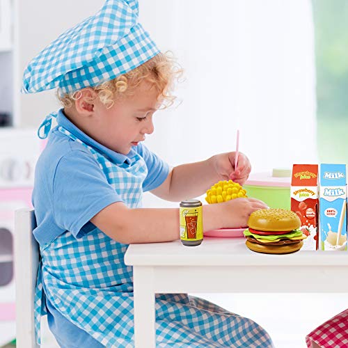 150 Juguetes de Comida Alimentos, Juego Cocina para Niños| No Tóxico y 100% Sin BPA| Verduras Frutas Papas Fritas Pizza Hamburguesa Helado Donuts Chocolates etc| Educativo Regalo Cumpleaños Navidad.