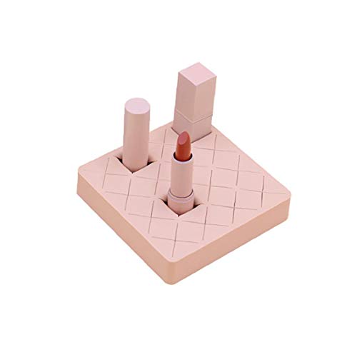 16 Espacios Lápiz Labial Titular De Silicona Suave Brillo De Labios Profesional Organizador Cosmético Creativo Caja De La Caja De Maquillaje Lipgloss Display Board (Rosa)