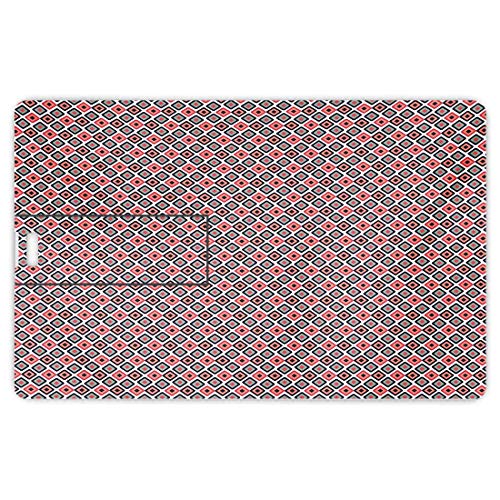 16 GB Unidades flash USB flash Geométrico Forma de tarjeta de crédito bancaria Clave comercial U Disco de almacenamiento Memory Stick Diagonal patrón de cuadros en colores pastel,estampado de ilustrac