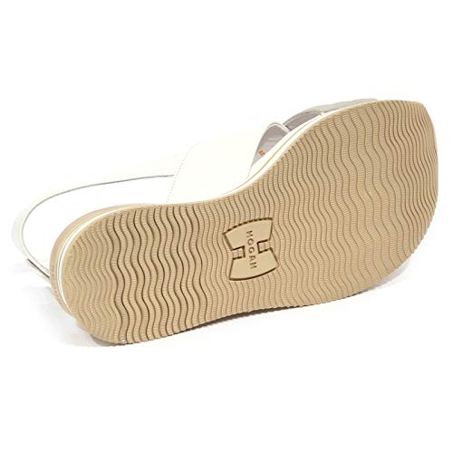 1699J Sandalo Donna White/Platinum HOGAN H257 Zeppa Leather Shoe Woman [36.5]