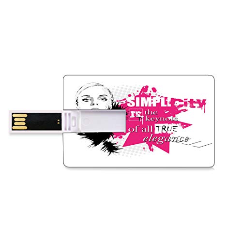 16GB Unidades flash USB flash Moda Forma de tarjeta de crédito bancaria Clave comercial U Disco de almacenamiento Memory Stick Cara de dama con maquillaje Diseño simple Inspirado en Vogue Fashion Them
