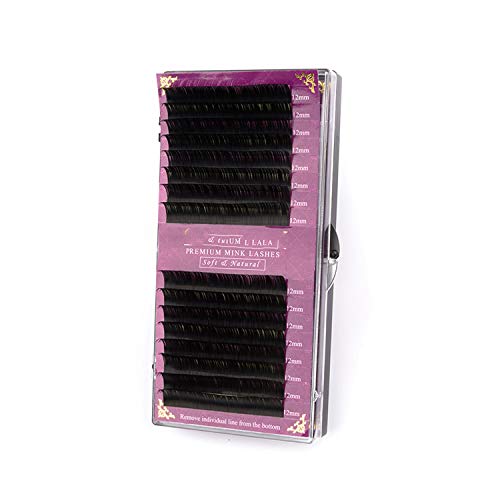 16Rows prima sable falsa mate natural de extensión de la pestaña negro ojo al por mayor de las pestañas cilios maquillaje extensión cilios, C, 0,12 mm, 9 mm