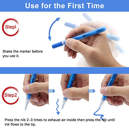 18 Colores Acrílico Pintura Rotulador Rotuladores de Pintura Acrilica rotuladores Rotulador de colores acrílicos 0,7 mm resistente al agua para Marcadores para Pintura de Tela, Madera,Plastico, DIY