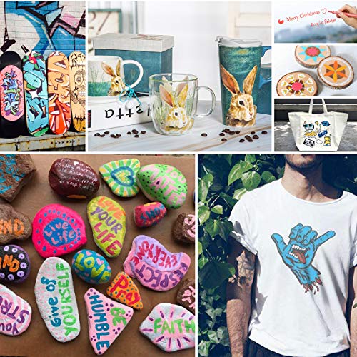 18 Colores Acrílico Pintura Rotulador Rotuladores de Pintura Acrilica rotuladores Rotulador de colores acrílicos 0,7 mm resistente al agua para Marcadores para Pintura de Tela, Madera,Plastico, DIY