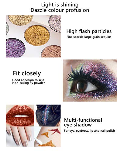 18 Colores de Sombra de Ojos de Paleta Brillante de Cosmético - Opción Ideal Para el Maquillaje - Se Puede Utilizar como Brillo de Labios #1