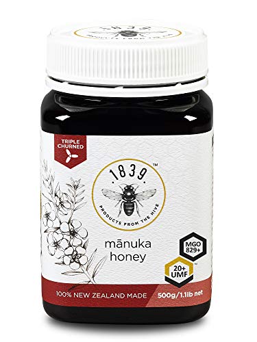 1839 Miel UMF 20+ Miel de Manuka Premium (MGO 829+), 500g (1.1lbs)