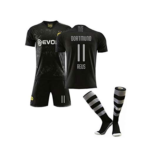19-20 Borussia Dortmund Heim # 11 Marco Reus Camiseta De Fútbol Conjuntos De Jersey De Fútbol De Fanáticos para Hombres Y Niños,Negro,XL