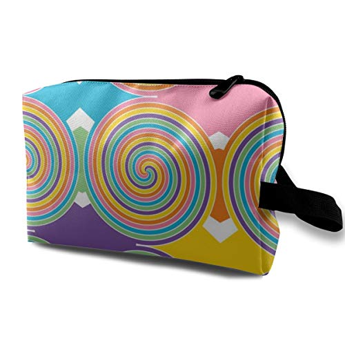 1960s All Day Rainbow Lollipops_1596 Neceser Neceser Bolsa de Cosméticos Portátil Bolsa de Maquillaje Organizador de Viaje para Mujeres Niñas 10x12.7x15.7 cm