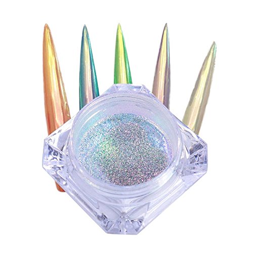 1g polvo uñas purpurina unicornio pigmento espejo holográfica cromo glitter nail art neón cristal lentejuela