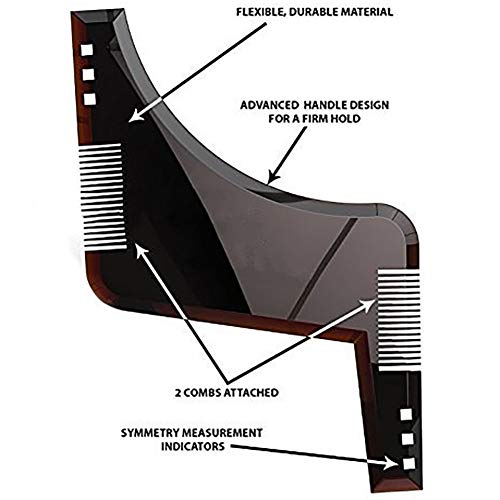 1PC Modelado de barba y peinado plantilla peine Peine de Barba Plantilla de Barba Herramienta de Formación de Barba Adecuado Peine Plantilla Guía de Afeitado para Barba (Negro)