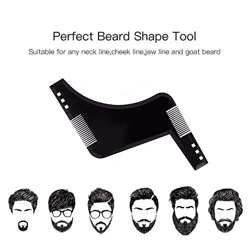 1PC Modelado de barba y peinado plantilla peine Peine de Barba Plantilla de Barba Herramienta de Formación de Barba Adecuado Peine Plantilla Guía de Afeitado para Barba (Negro)
