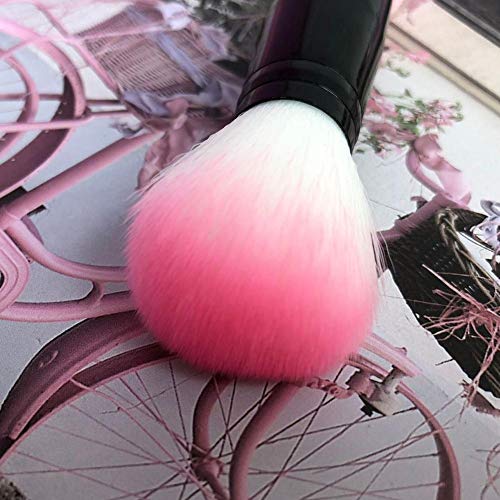 1Pcs Cepillo de rubor en polvo de mango corto profesional Nylon Cepillos de maquillaje Colorete de dos cabezales Herramientas cosméticas de metal con esponja