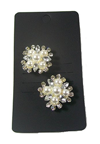 2 cristal de plata Diamante flor giros Swirls prod.no espirales del pelo de la boda de novia - joyas de la dama de honor de los accesorios de 2,4 cm de diámetro