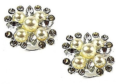 2 cristal de plata Diamante flor giros Swirls prod.no espirales del pelo de la boda de novia - joyas de la dama de honor de los accesorios de 2,4 cm de diámetro