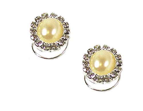 2 cristal de plata Diamante perla Oval Swirls prod.no giros de pelo accesorios de dama de honor de la joyería de la boda de novia espirales - 1,5 cm de diámetro