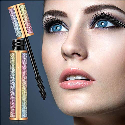 2 Pack 4D Rímel de Pestañas de Fibra de Seda, Rímel Impermeable de Pestañas Extra Largas, Rímel Espesante y Espesante Natural Grueso, Maquillaje de Ojos Largo y Encantador