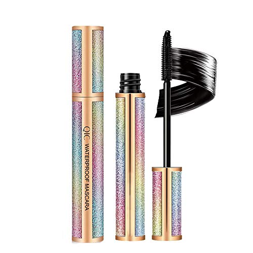 2 Pack 4D Rímel de Pestañas de Fibra de Seda, Rímel Impermeable de Pestañas Extra Largas, Rímel Espesante y Espesante Natural Grueso, Maquillaje de Ojos Largo y Encantador