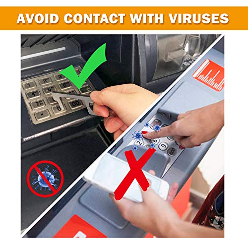 【2 Pack】Abridor de puerta de latón sin contacto,Higiene Cierra puertassin contacto,Portátil De múltiples fines Salud Llave Tool para abrir/cerrar puerta,Hacer clic Botón,Mantenga las manos limpias