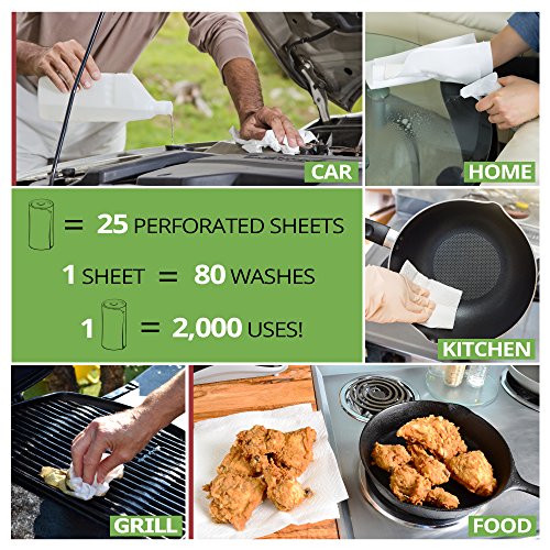 2 Paquetes de Toallas de Rollo de Cocina De Bambú Orgánicas – Toallitas de Papel Ecológicas Absorbentes Seca Manos o Limpieza de Casa - Paños, Accesorio de Cocina Reutilizable de Bamboo