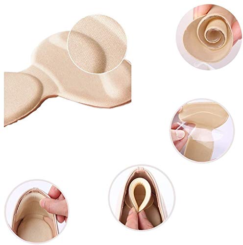 2 Pares T-forma Plantillas Silicona, Gel Almohadillas de Talón, Talonera para Protectores de Talón para Zapatos de Tacón Alto y Zapatos Planos