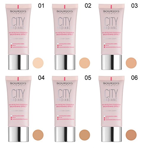 2 x Bourjois Paris City Radiance Foundation 30ml - 01 Rose Ivory