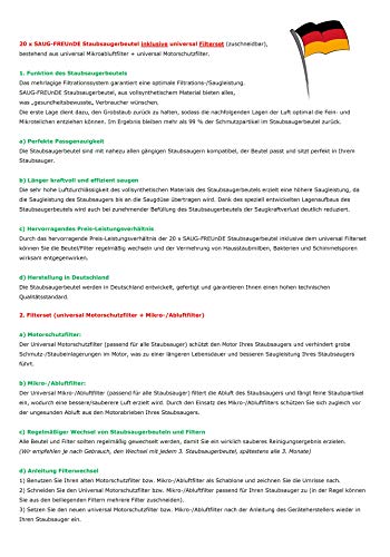 20 bolsas para aspiradora Rowenta Compact Power RO 3951 EA, RO 3953 EA, RO 3955 EA, RO 3969 EA y Rowenta X-TREM Power RO 6821 EA, RO 6833 EA, RO 6843 EA, RO 6864 EA, RO 6886 EA